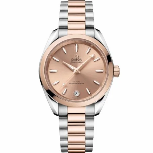 Omega Seamaster Aqua Terra 150M Shades Master Chronometer 34 Stainless Steel - Sedna Gold / Rose / Bracelet 220.20.34.20.10.001 (22020342010001)